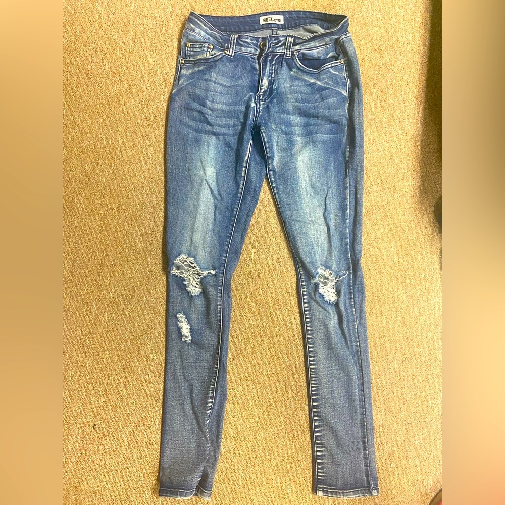 Vigoss Blue Ripped Skinny Jeans